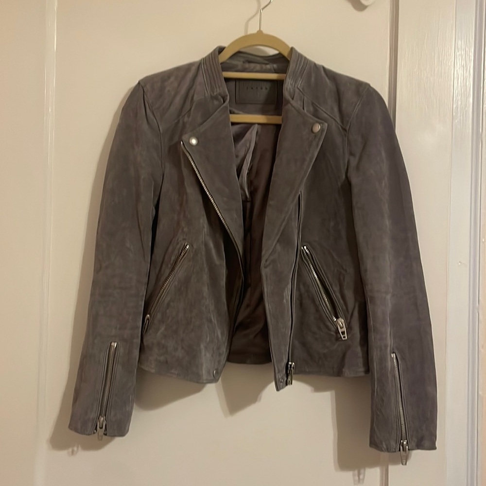 Blank nyc Suède jacket- grey size small